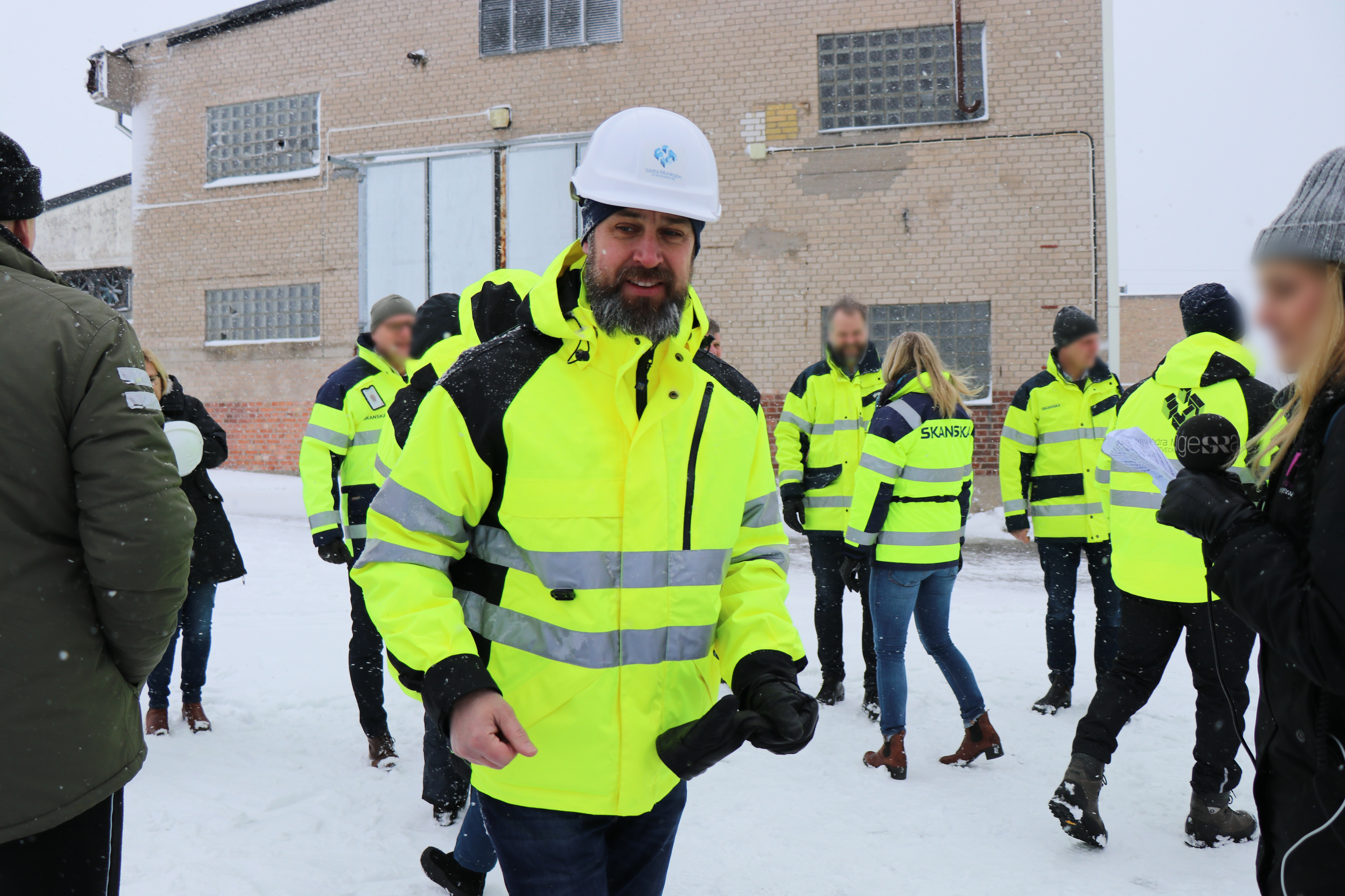 Henrik Gustafsson vid rivning av gamla Slakteriet 2019