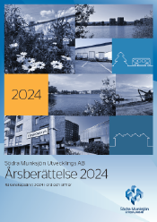 Blå omslagsbild på årsredovisningen 2024