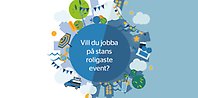 Vill du jobba på stans roligaste event? Illustration. 