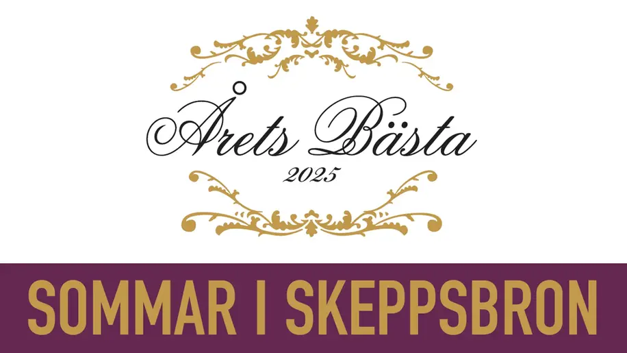 Illustrerad bild med texten "Årets bästa 2025" och "Sommar i Skeppsbron".